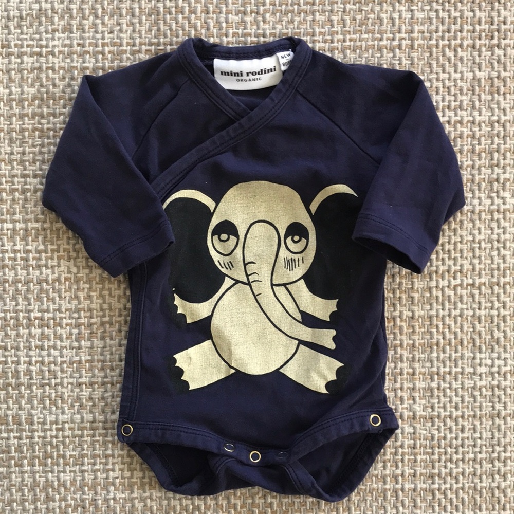 Mini Rodini Organic Onesie (size NB)